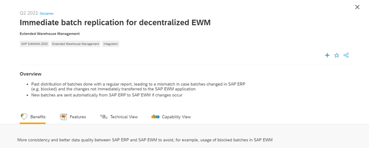 SAP EWM Road Map Explorer